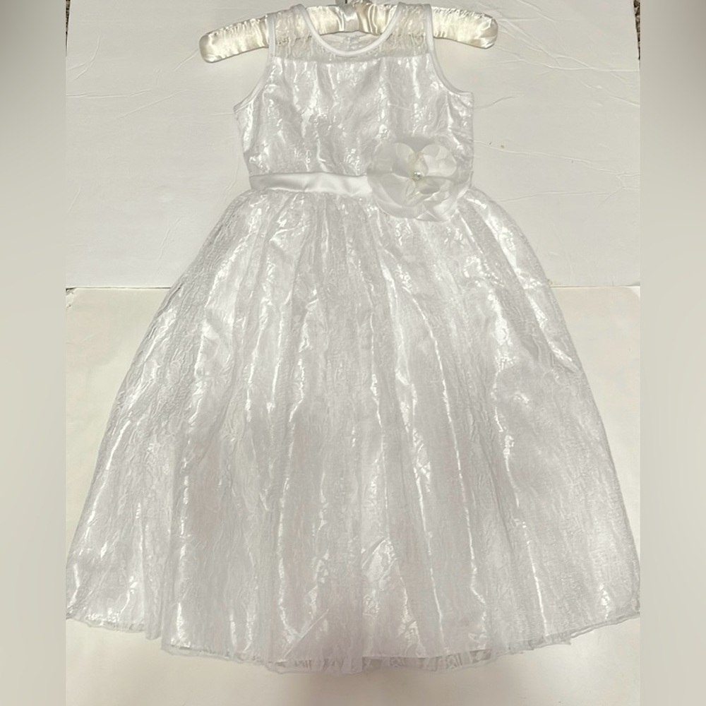 New Dorissa Girls White Communion Dress SZ 6